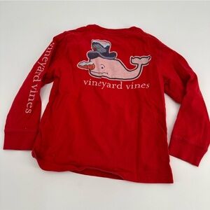 Vineyard Vines Snowman Winter Longsleeve Shirt Kids Size 4 4T